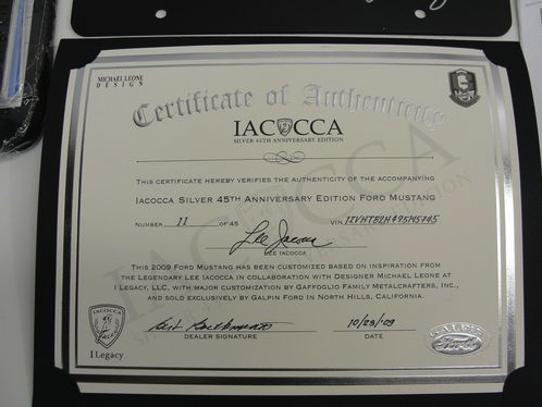 2009 Ford Mustang Iacocca Silver 45th Anniversary Edition #11, photo 4