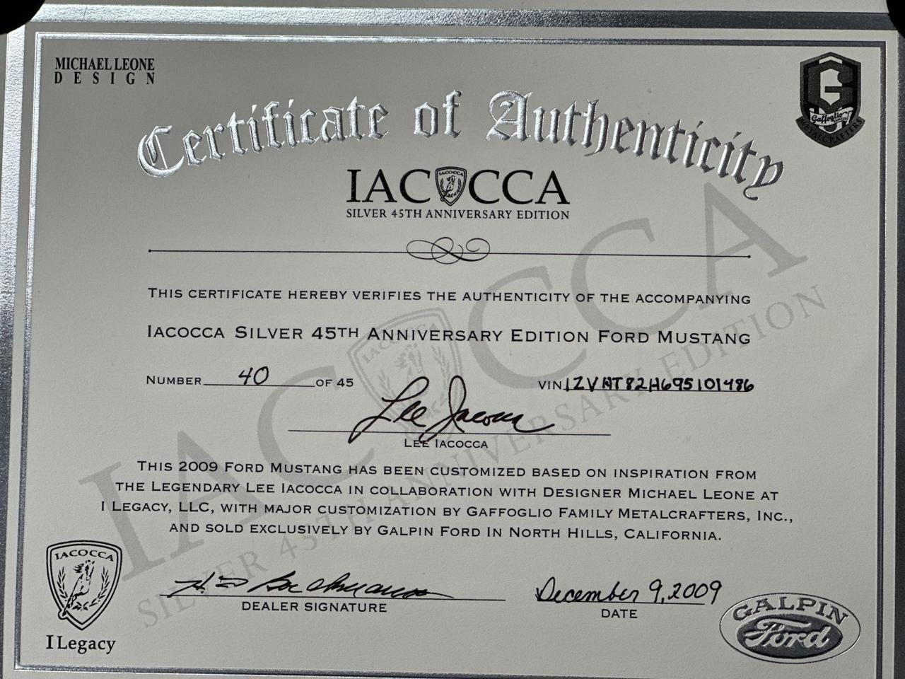 2009 Ford Mustang Iacocca Silver 45th Anniversary Edition #40, photo 1