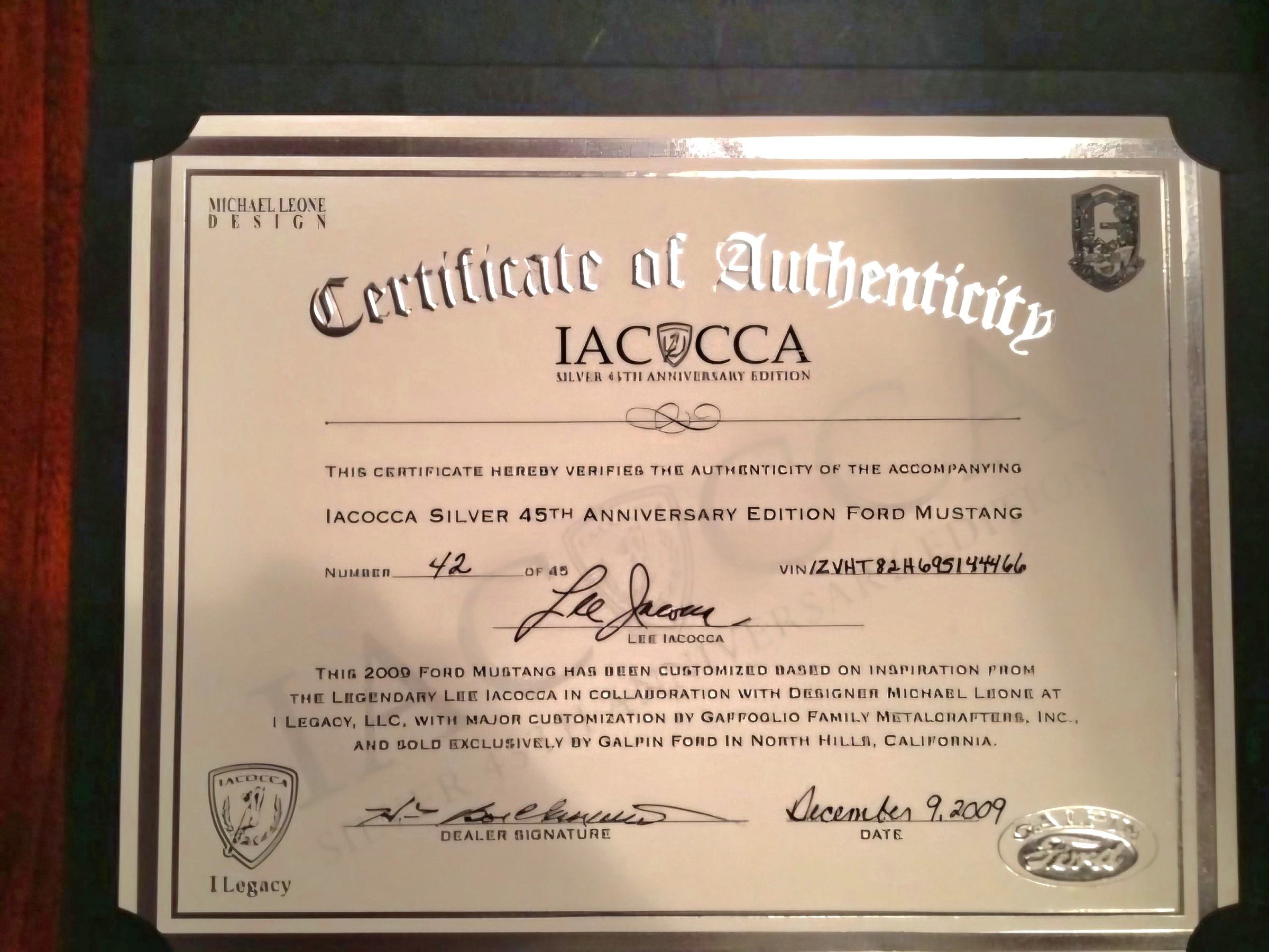 2009 Ford Mustang Iacocca Silver 45th Anniversary Edition #42, photo 24